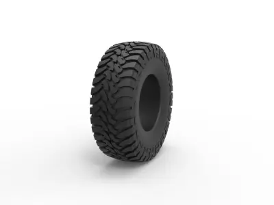 Trophy truck tire Scale 1 to 10 3D print model