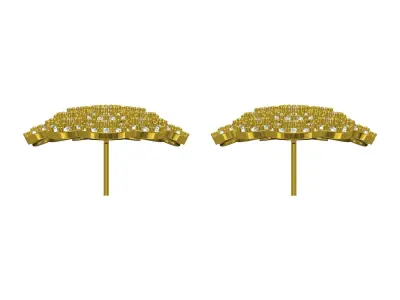 Antique Art Deco Diamond Stud Earring 3 3D print model