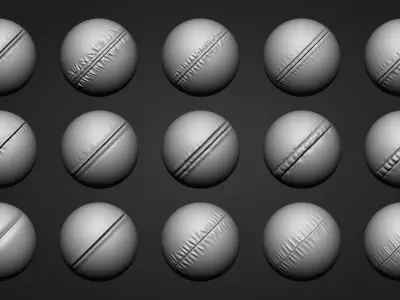 30 Seam Brushes Without Stitch Fabric and Cloth VOL 03 3D model