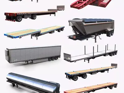 Semitrailers collection  3D Model Pack
