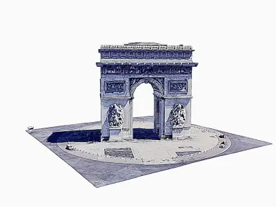 Arc de Triomphe - Triumphal Arch Low-poly 3D model