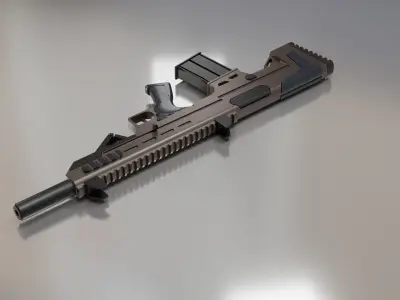 Rifle Low-poly 3D model 2