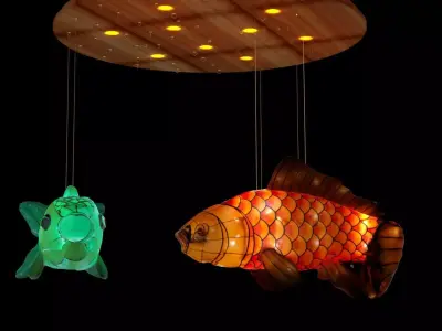 Chinese fish  lantern  3D model purchase