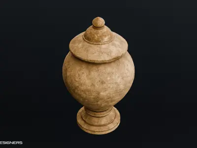 Ancient Stone Jar  Low-poly 3D model