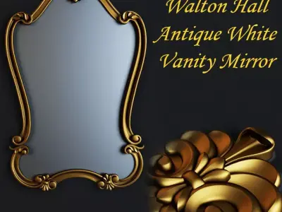  Walton Hall -  Antique White Vanity Mirror 3D model