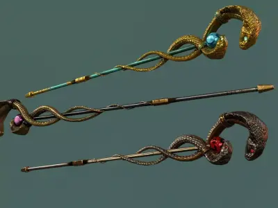 Magic Staff of Apophis Low-poly 3D model