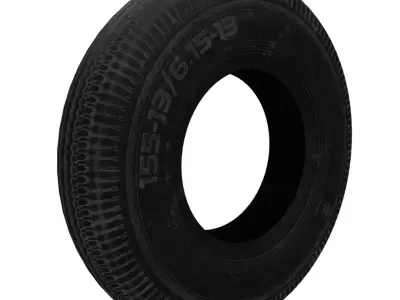 Tire ZAZ low poly Low-poly 3D model