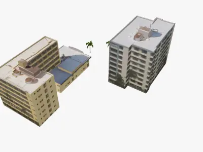 Outbak Jacks Restaurant Southport Building  Low-poly 3D model