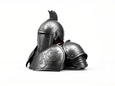 Medieval Knight Armor Polished Steel model pack Low-poly 3D model