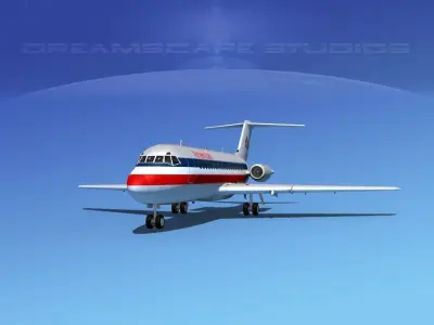 Douglas DC-9-20 American Airlines 2 3D model