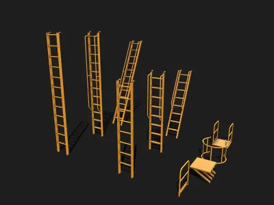 Modular Ladders Low-poly 3D model