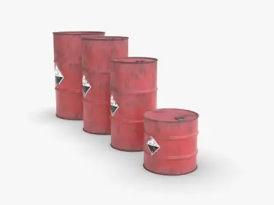 Chemical barrels Low-poly 3D model get