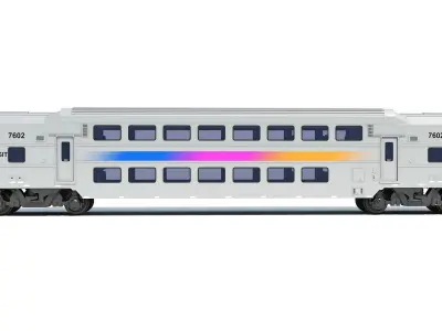 Double Deck NJ Train Passenger Car 3D model