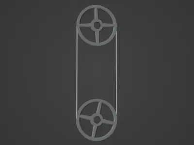 Mechanical Pulley Animated 1 3D model