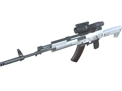 13-AK12-gun model 3d game ready model Low-poly 3D model Low-poly 3D model
