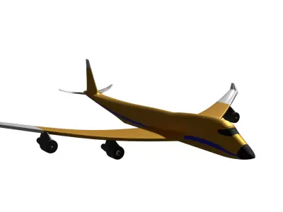 Low Poly Airliner airplane flying Low-poly 3D model
