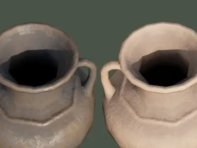 Dusty Ceramic Vase clay dirty old Low-poly 3D model