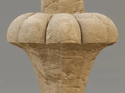 Egyptian palmiform column Low-poly 3D model