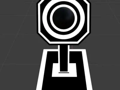 Security Camera and Warning Sign  3D model