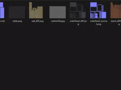 Wood solar panel 3d Low-poly 3D model