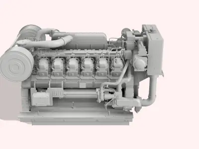 Diesel engine 3512 Cat marine 3D print model