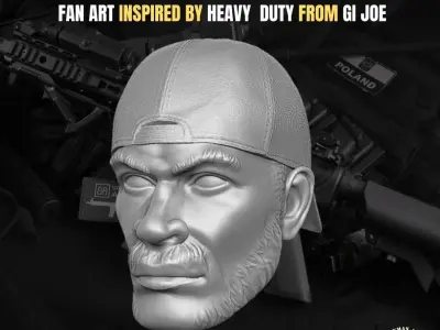 Hard Duty head for Action Figures 3D print model