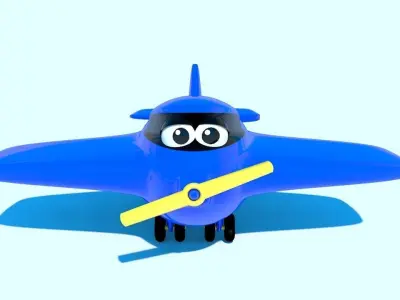 3D Toy Plane - Ready for Animate 3D model