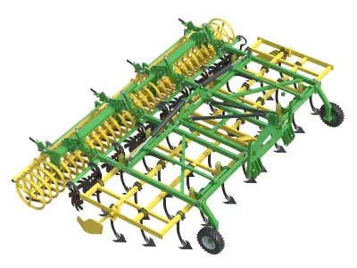 Kerner Stratos S 450 Agricultural Cultivator Low-poly 3D model