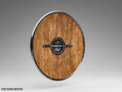 Viking Shield Low-poly 3D model 27