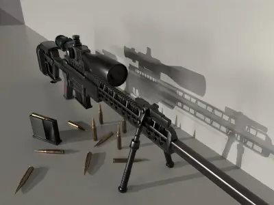CSR 338 Sniper Rifle Low-poly 3D model