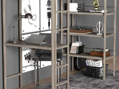 KIERAN STUDY LOFT BED 3D model