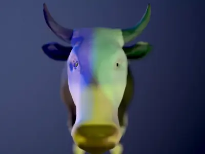 Cow low poly bull Low-poly 3D model
