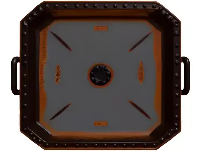 Industrial Rusty Metal Tray Cover 3D model