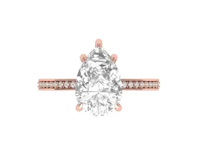  Pear Solitaire Ring 3D print model purchase