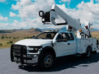 Bucket Truck Low-poly 3D model by PhilRivera
