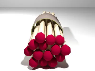 Matchroll match sticks in tube 3D model
