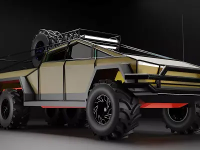 cybertruck 6x6 Free 3D model