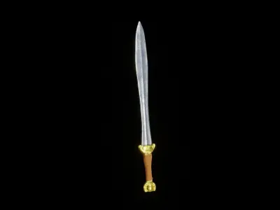Larp Celtic Sword Low-poly 3D model