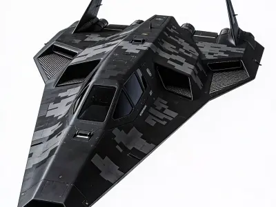 Realistic Sci Fi Stealth Fighter 3D Model Low-poly 3D model