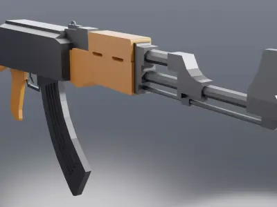 Modular Ak-47 Low Poly Low-poly 3D model