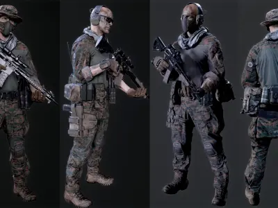 Soldier-Pack Low-poly 3D model