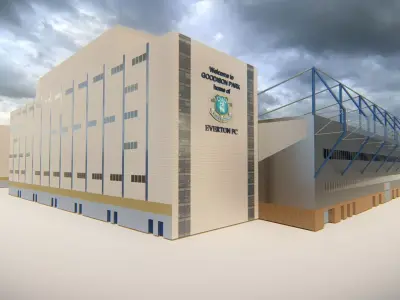 Goodison Park - Everton Stadium  Low-poly 3D model