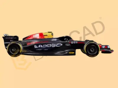 F1 Car 3D Model High Detail Formula Racing Vehicle Low-poly 3D model