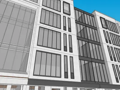 commercial highrise plaza building 3D model
