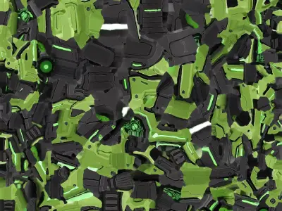 Sci Fi Green Rifle 3D model purchase