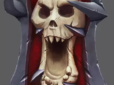 Skull shield Low-poly 3D model