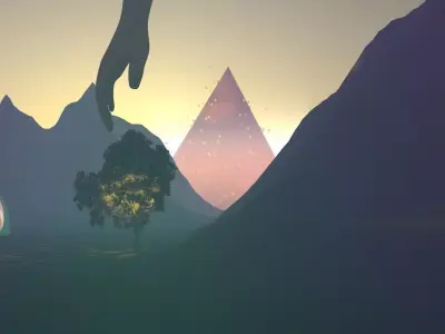 SCI-FI mountains V5 Free low-poly 3D model