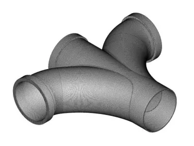Transparent Fitting Double Bend Y 3D model