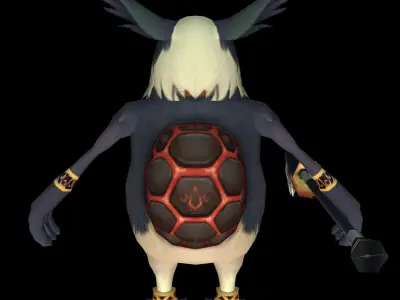 fantasy turtle duck creature Low-poly 3D model