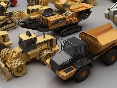 Large construction vehicles 3D model purchase
